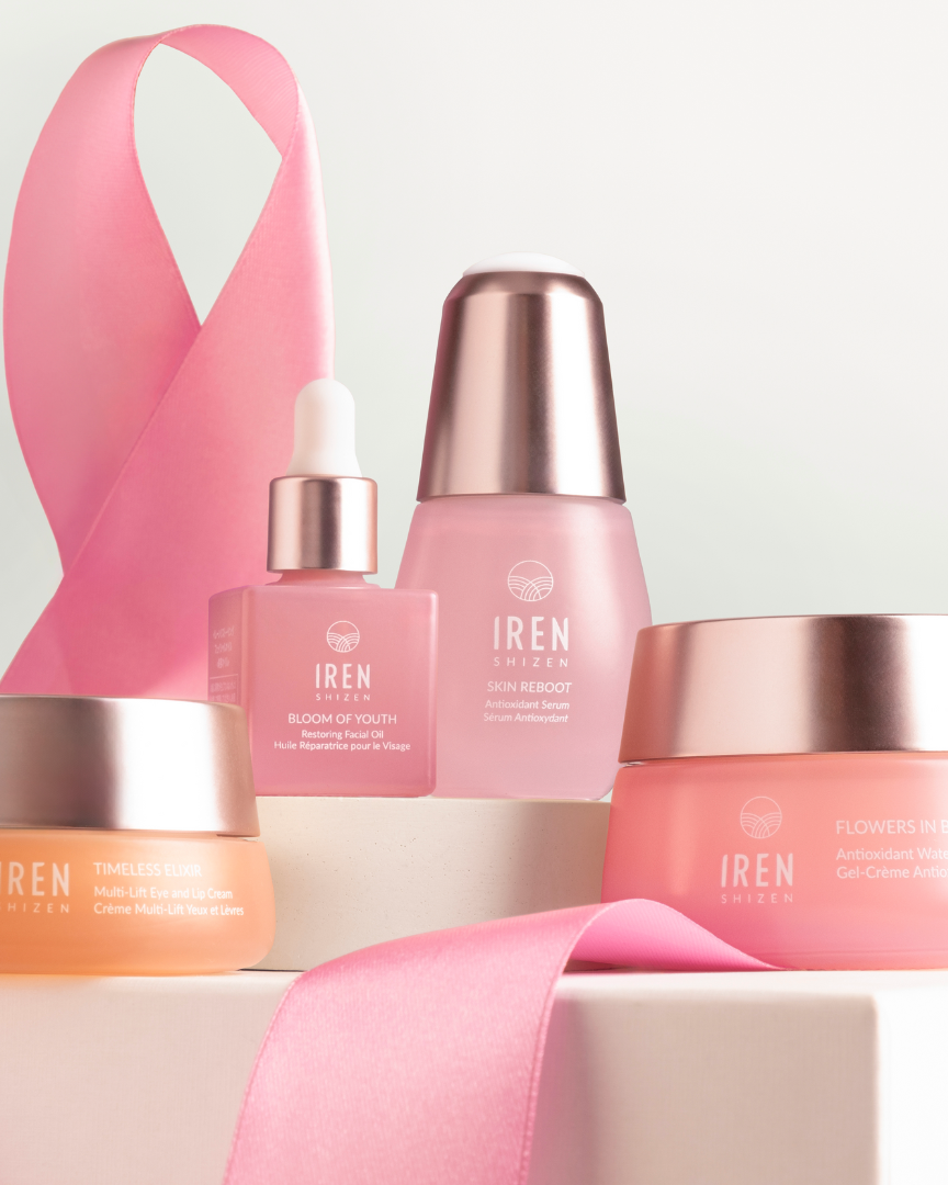 The 4-STEP ROUTINE Custom Set by Fast Bundle, showcased in pink bottles and jars with a pink ribbon in the background.