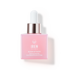 A bottle of IREN Shizen's BLOOM OF YOUTH Restoring Facial Oil, a Japanese skincare product, on a white background.